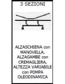 Letto a 3 sezioni. Alzaschiena con manovella e alzagambe con cre