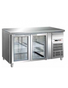 Tavolo refrigerato 2 Porte a vetro positivo cm. 136x70x85h