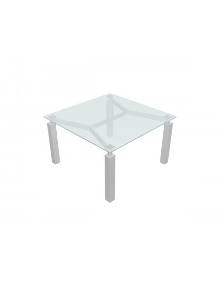 Tavolo riunione quadrato in vetro su capitelli cm 120x120x73,5h