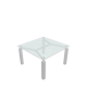 Tavolo riunione quadrato in vetro su capitelli cm 120x120x73,5h