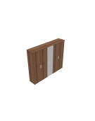 Mobile alto con ante intere in legno con serratura e in vetro - cm 237x47x198h