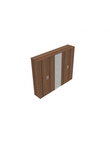 Mobile alto con ante intere in legno con serratura e in vetro - cm 237x47x198h