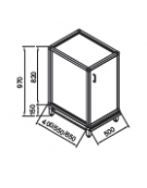 Retrobanco neutro da cm. 50 con top ed antine inox