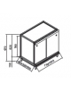 Retrobanco neutro da cm. 75 con top ed antine inox