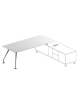 Scrivania direzionale con 2 distanziali e gambe cromate - cm 220x90x74h