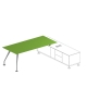 Scrivania direzionale - piano in cristallo - 2 distanziali - gambe verniciate - cm 180x90x74h