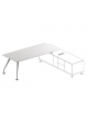 Scrivania direzionale - piano in cristallo bianco extra - 2 distanziali - gambe cromate - cm 220x90x74h