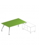 Tavolo riunione direzionale - piano in cristallo - 1 distanziale - gambe verniciate - cm 180x120x74h