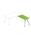 Allungo scrivania direzionale con piano in cristallo - gambe cromate - cm 100x65x74h