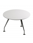 Tavolo riunione circolare con piano in legno - gambe cromate - cm diametro 120x74h