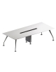 Tavolo riunione rettangolare piano in legno - gambe cromate - cm 280x120x74h