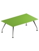 Tavolo riunione direzionale con piano in cristallo con gambe verniciate - cm 200x120x74h