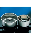 Lavello rotondo a incasso diametro cm 42 profondità cm 18 in acciaio inox 304