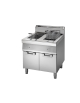 Friggitrice a gas 2 vasche capacità 13+13 lt. su armadio chiuso cm 70x70x85h