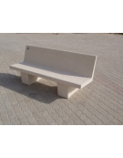 PANCHINA CON SPALLIERA IN CEMENTO CALCESTRUZZO PER ARREDO URBANO - COLORE BIANCO PIETRA - CM 170x56x68H - Conforme ai CAM