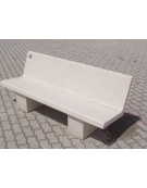PANCHINA CON SPALLIERA IN CEMENTO CALCESTRUZZO PER ARREDO URBANO - COLORE BIANCO PIETRA - CM 170x56x68H - Conforme ai CAM