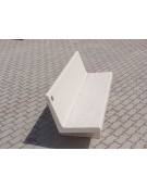 PANCHINA CON SPALLIERA IN CEMENTO CALCESTRUZZO PER ARREDO URBANO - COLORE BIANCO PIETRA - CM 170x56x68H - Conforme ai CAM