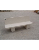 PANCHINA CON SPALLIERA IN CEMENTO CALCESTRUZZO PER ARREDO URBANO - COLORE BIANCO PIETRA - CM 170x56x68H - Conforme ai CAM