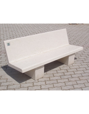 PANCHINA CON SPALLIERA IN CEMENTO COLORE BIANCO PIETRA - CM 170X56X68H