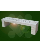 PANCHINA LINEARE IN CEMENTO CON FORI  COLORE BIANCO TRAVERTINO PER ESTERNO - CM 200X50X50H  - CONFORME AI CAM