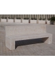 PANCHINA RETTANGOLARE CON SCHIENALE IN CEMENTO,SOSTEGNI SPESSORE CM 19 - COLORE BIANCO TRAVERTINO - CM 220X60X90H - Conforme CAM