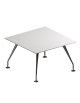 Tavolo riunione direzionale quadrato con piano in cristallo colore bianco extra - gambe cromate - cm 120x120x74h