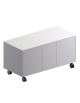 Mobile di servizio in legno su ruote con 2 cassetti cm 115x53x60h