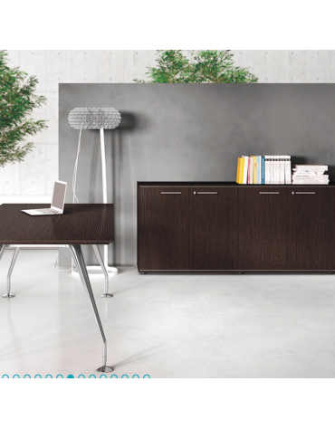 Mobile contenitore basso in legno per ufficio-cm 90x43x80h-Colori:Noce-Bianco-Larice–Tortora–Olmo–Grigio-Samui-Rovere–Seppia-Cil