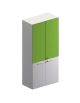Mobile alto con 2 ante in vetro + 2 ante in legno - cm 90x46x194h