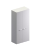 Mobile alto con 2 ante in vetro colore bianco extra - cm 90x46x194h