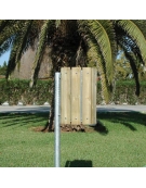 Cestino portarifiuti in legno per esterno con cestello estraibile - Capacità Litri 28 - da interrare - cm 31x48x102h