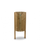 Cestone portarifiuti in legno di pino nordico - Capacità Lt 140 - Dimensioni cestino: cm.Ø 44x88h - Misure esterne cm 56x52x130h