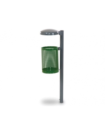 Cestino portarifiuti in acciaio con coperchio - Da interrare - dimensioni  cm 28x40x104h