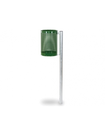 Cestino portarifiuti per esterno in acciaio zincato - Filo pavimento - dimensioni cm 28x40x100h