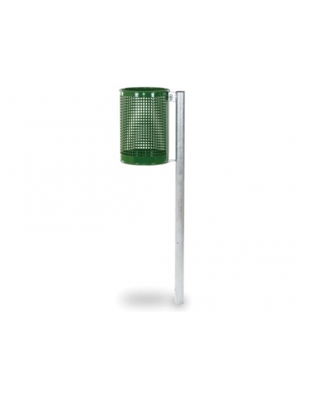 Cestino portarifiuti per esterno in acciaio zincato - Filo pavimento - dimensioni cm 28x40x100h