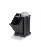 Cestone portarifiuti per parchi in acciaio - Pareti forate - dimensioni cm 55x55x96h