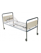 Letto degenza ospedaliero standard Plus, in acciaio cromato - con ruote - cm 206x89x90h - Portata Kg 110