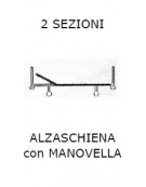 Letto 2 sez. Alzasch c/manovella SPA 2 RUOTE FISSE 2 GIREVOLI