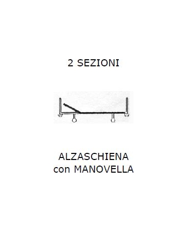 Letto 2 sez. Alzasch c/manovella SPA 2 RUOTE FISSE 2 GIREVOLI