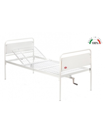 Letto degenza ospedaliera con schienale regolabile a 1 snodo - cm 206 x 89 x h 90