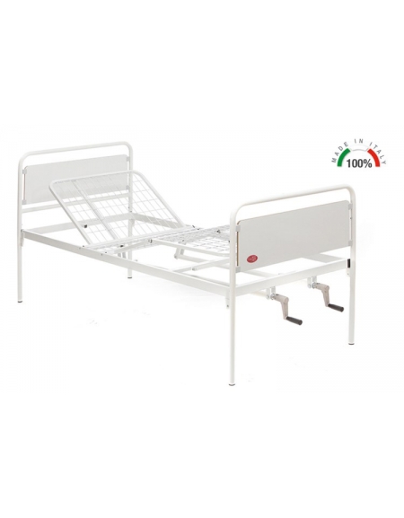 Letto degenza ospedaliera con schienale regolabile a 1 snodo - cm 206 x 89 x h 90
