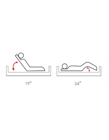 Letto degenza ospedaliera con schienale regolabile a 1 snodo - cm 206 x 89 x h 90