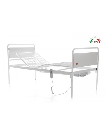 Letto degenza ospedaliera con schienale regolabile a 1 snodo - cm 206 x 89 x h 90