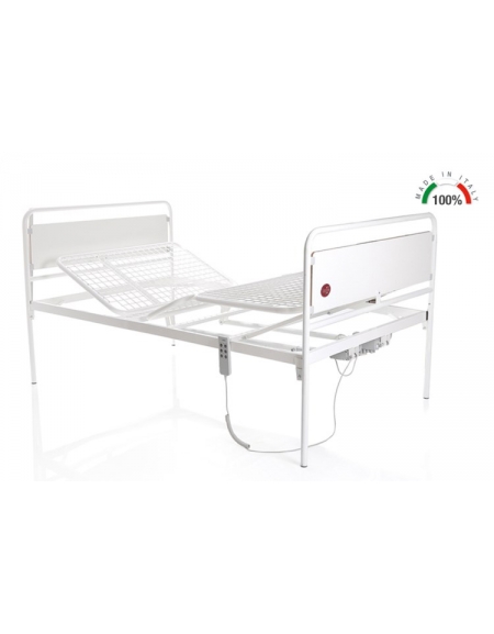 Letto degenza ospedaliera con schienale regolabile a 1 snodo - cm 206 x 89 x h 90