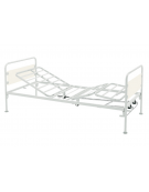 Letto degenza ospedaliero a 3 snodi con testate cromate - 2 manovelle - piedini - cm 92x207x95h