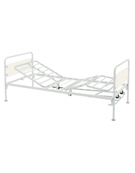 Letto a 3 snodi con testate cromate - 2 manovelle - piedini