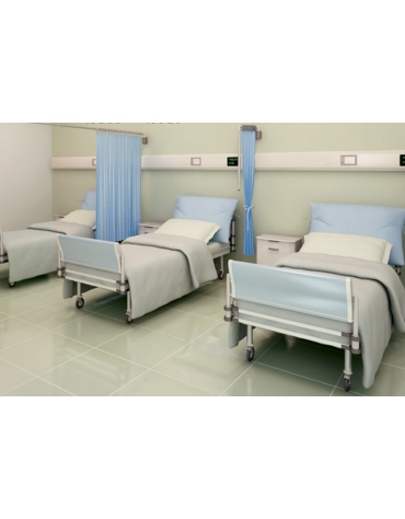 Tenda ospedaliera in Trevira®, colore azzurro -  ignifugo, antiallergico, antibatterico, impermeabile - cm 225 x 145