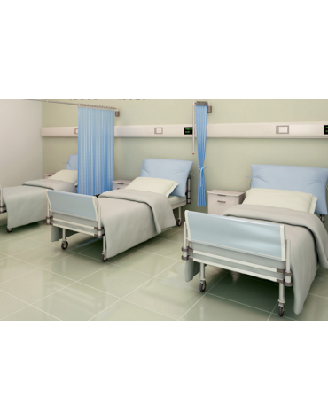 Tenda ospedaliera in Trevira®, colore azzurro -  ignifugo, antiallergico, antibatterico, impermeabile - cm 175x145