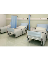 Tenda ospedaliera in Trevira®, colore azzurro -  ignifugo, antiallergico, antibatterico, impermeabile - cm 175x145