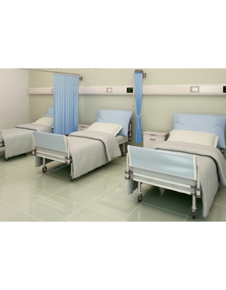 Tenda ospedaliera in Trevira®, colore pesca -  ignifugo, antiallergico, antibatterico, impermeabile - cm 175x145